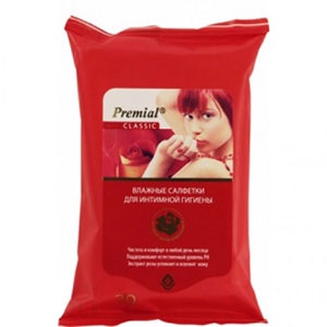 салфетки влажные 20шт для интимной гигиены, с молочной кислотой /premial изображение салфетки влажные 20шт для интимной гигиены, с молочной кислотой /premial