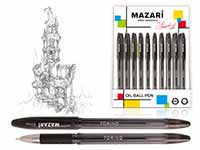 ручка масляная 0.7 torino упор, черная м-5701-71 /mazari