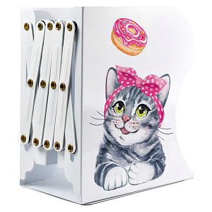 подставка для книг металлическая кот с раздвижным механизмом, 10(45)*19*15см, 56651 /фен изображение подставка для книг металлическая кот с раздвижным механизмом, 10(45)*19*15см, 56651 /фен