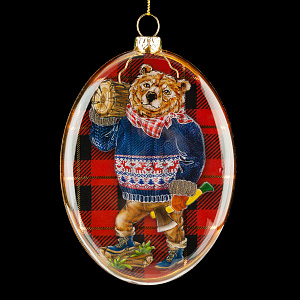 медведь-хипстер медальон 12см б/уп 50940 /ек