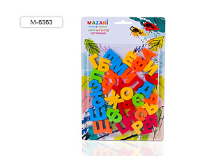 игра алфавит на магнитах, 33 буквы м-6363 /mazari