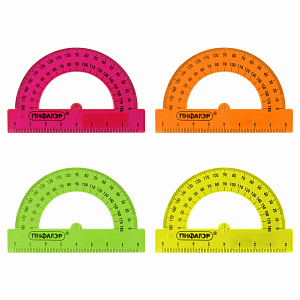 транспортир 80мм 180гр прозрачный неон 210792 /пифагор изображение транспортир 80мм 180гр прозрачный неон 210792 /пифагор