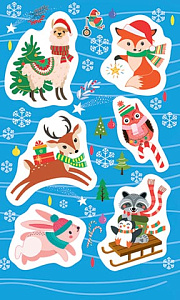 наклейки новогодние зверята 0-11-5163а /мир открыток наклейки новогодние зверята 0-11-5163а /мир открыток