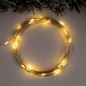 эл.гирл. 50л роса led белый 8 режимов 5м, 4,5v aa*3 ip65 5198334 /luazon