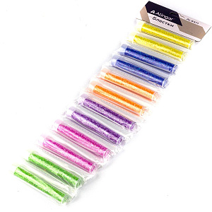 блестки декоративные 6 цветов ассорти в пласт.тубе al6471 /alingar