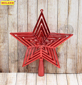 ел.верхушка звезда красная 23см ну-4398 /miland