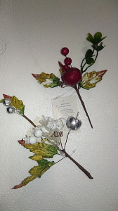 декор. элемент ветка новогодняя 17см 289/262 