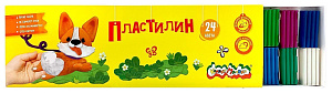 пластилин 24цв. + стек 360г пкм24-к /каляка-маляка