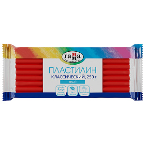 пластилин классический 250г алый 4270818_02 /гамма