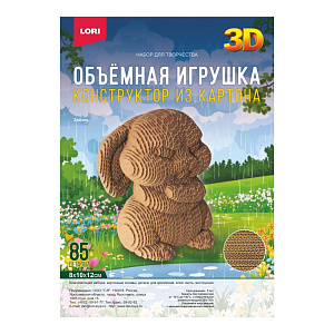 конструктор 3d из картона объемная игрушка. зайчик нг-013 /lori