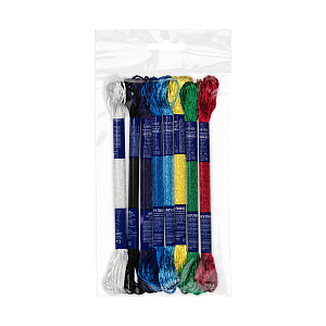 набор №4 ниток для вышив. мулине ассорти яркие цвета 8шт*8м vm-08 /gamma