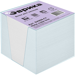 блок для заметок 9*9*5 цветной в пласт. подставке