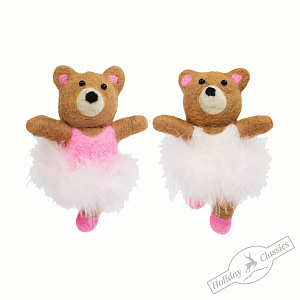 подвеска текстиль балерина медвежонок в розовой пачке 10*13см ассорти 61035 /holiday cl