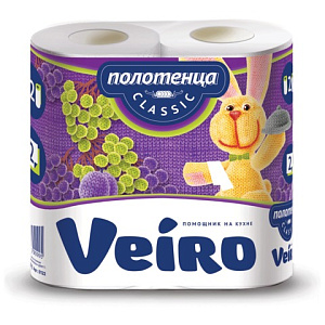 полотенце бумажнон 2-сл. (2рул*12,5м) classic 5п22  /veiro