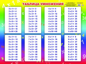 плакат - а2 таблица умножения 003-8 /леда