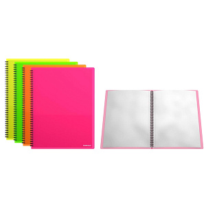 папка с 40 файлами neon на спирали, ассорти 44700 49954 /ек изображение папка с 40 файлами neon на спирали, ассорти 44700 49954 /ек