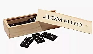 домино пласт.фишки в дерев.коробке 14*5см р00070 /miland изображение домино пласт.фишки в дерев.коробке 14*5см р00070 /miland