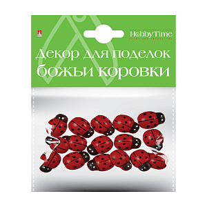 декор для поделок божьи коровки №13 дерево 14*19мм 2-363/13 /hobbytime