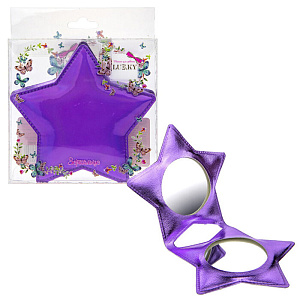 зеркало компактное звездочка фиолетовое, т21909 /lukky