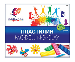 пластилин 16цв. + стек классика 20с1329  /луч