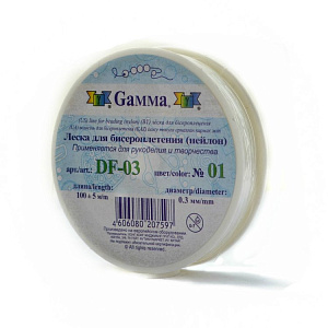 леска 100м для бисероплетения №01 белая df-03 d 0.3мм /gamma