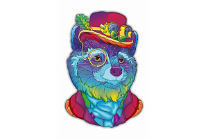 контурный пазл 100 енот steampunk деревянный hd20015 /hobby day изображение контурный пазл 100 енот steampunk деревянный hd20015 /hobby day