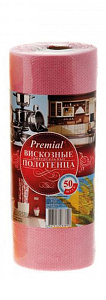 полотенца из неткан. полотна многораз односл. 50л  универс. рулон, розовые /welma