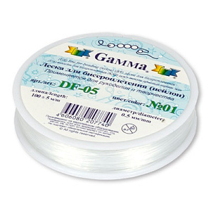 леска 100м для бисероплетения №01 белая df-05 d 0.5мм /gamma