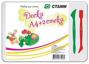 доска для пластилина пластиковая а4 + 2 стека /стамм нл25