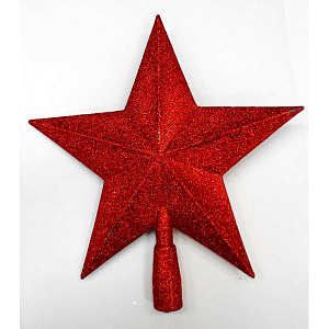 ел.верхушка звезда красная 23см 4008 (облуплены блестки)