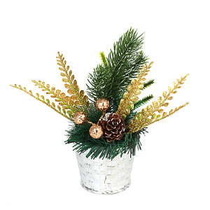 композиция декоративная 8*19см, пластик, серебро 379-299 /сноубум