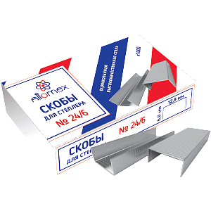 скобы  n 24/6 1000шт. оцинкованные 4141300 / attomex