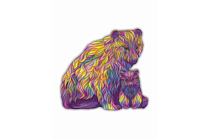 контурный пазл 102 медведица с медвежонком деревянный hd20020 /hobby day изображение контурный пазл 102 медведица с медвежонком деревянный hd20020 /hobby day