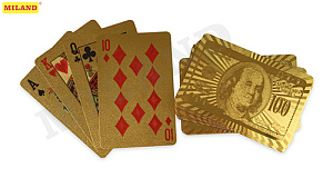 карты 54шт игральные золотые сияние золота пластик ин-5914 /miland изображение карты 54шт игральные золотые сияние золота пластик ин-5914 /miland