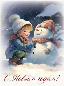 нг пакет бумажный 22*31*10 девочка и снеговик глянц. ламин., пкп-6671 /dream cards