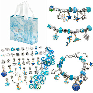 набор для создания бижутерии и украшений, 66 эл аквамарин, под.уп 665291 /br