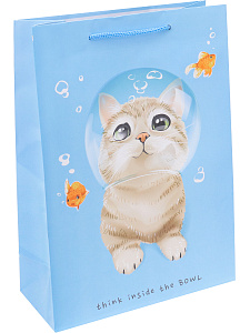 пакет бумажный 22*31*10 котенок и золотые рыбки, ламинированный, ппк-2507 /miland изображение пакет бумажный 22*31*10 котенок и золотые рыбки, ламинированный, ппк-2507 /miland фото