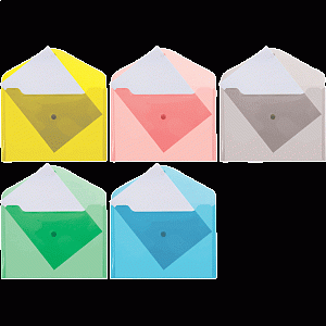 папка-конверт  на кнопке а7  105*74мм для визиток и карт, 0.18мм, ассорти, 3071825 /devente