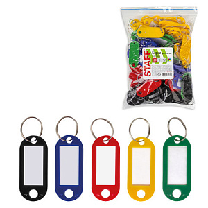 бирки для ключей 100шт, длина 52мм, инфо-окно 32*15мм, ассорти, 237730 /staff изображение бирки для ключей 100шт, длина 52мм, инфо-окно 32*15мм, ассорти, 237730 /staff