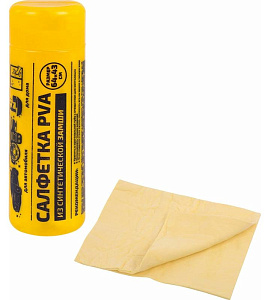 салфетка синтетич. pva-замша 64x43 см, в тубе, желтая, для авто, дома, офиса, грандмастер изображение салфетка синтетич. pva-замша 64x43 см, в тубе, желтая, для авто, дома, офиса, грандмастер