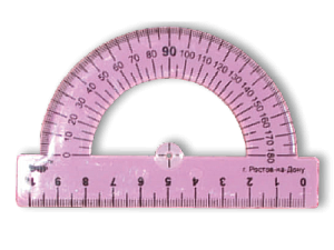 транспортир средний 10см флюор. пррозрачн. пластик, тп-10 /пчелка изображение транспортир средний 10см флюор. пррозрачн. пластик, тп-10 /пчелка