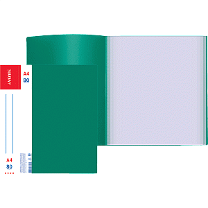 папка с 80 файлами 30мкм, 0.8мм, сменная этикетка, зеленая, 3106401, а80-822 /deventе изображение папка с 80 файлами 30мкм, 0.8мм, сменная этикетка, зеленая, 3106401, а80-822 /deventе