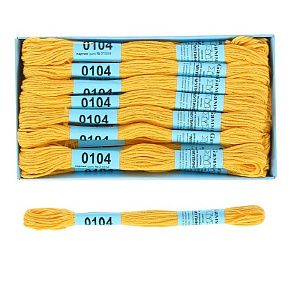 нитки для вышив. мулине х/б 8м №0104 желтый /gamma