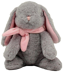 игрушка мягкая кролик, 21см  серо-розовый, ат365317 /lapkin