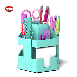набор настольный pastel mint, вращающийся, 12 предметов 53682 /ek