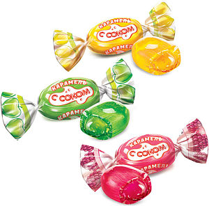 карамель с соком 0,5кг. малина, яблоко, лимон /кдв