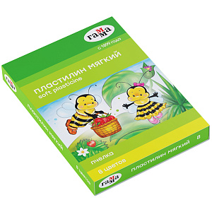 пластилин 8цв. + стек 98г пчелка воск. к/уп 280038н /гамма изображение пластилин 8цв. + стек 98г пчелка воск. к/уп 280038н /гамма