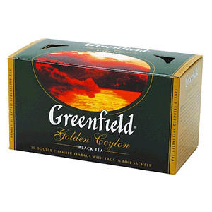 чай greenfield "golden ceylon", черный, 25пак. по 2г, 0352-10
