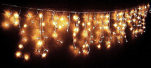 электрогирлянда 100л сосульки бахрома теплый белый led 2 м. (0.5, 0.35,0,2, 0,3) oic100lse-ww-t-i4