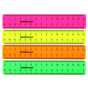 линейка 15см пласт neon ассорти 52997 50568 /ек